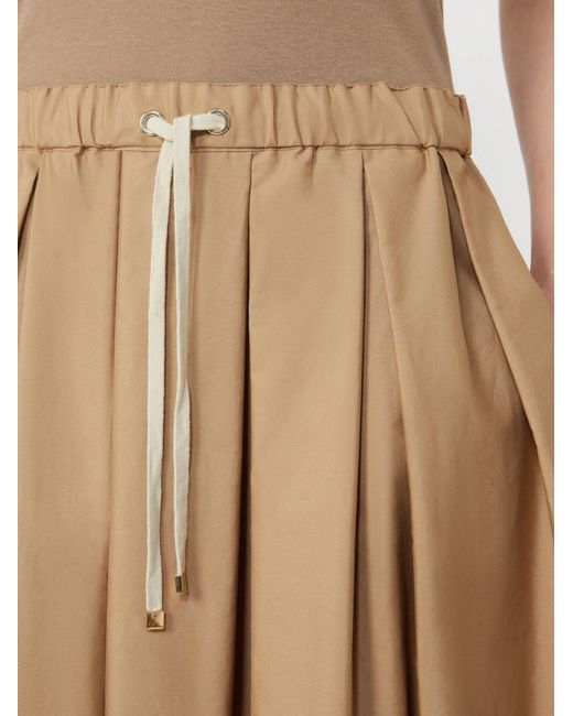 Max Mara Natural 'S Smmpineta Poplin Pleated Skirt