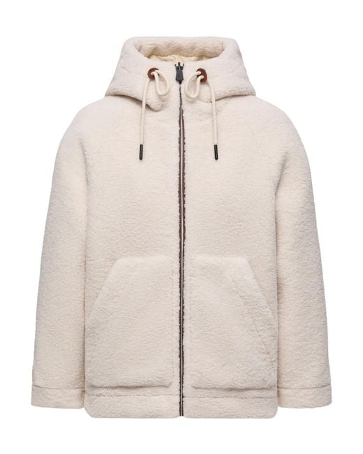 Moncler Natural Yushan Reversible Teddy Short Padded Jacket