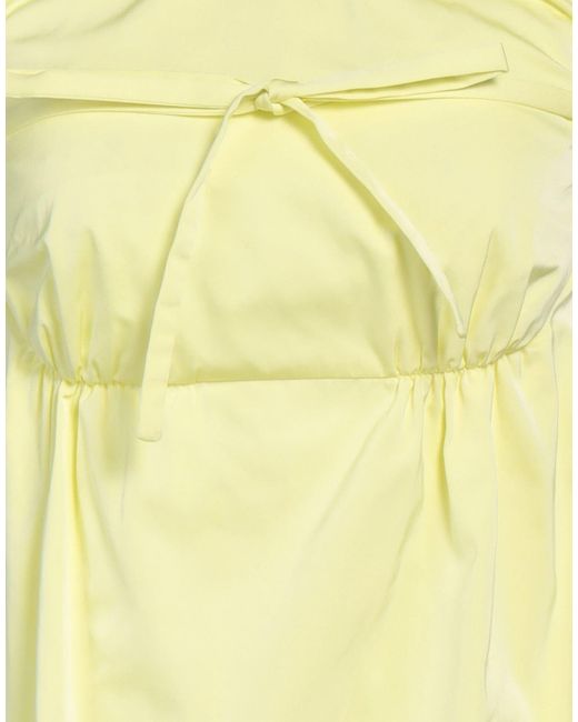 Sportmax Yellow Minimalist Solid Balloon Dress