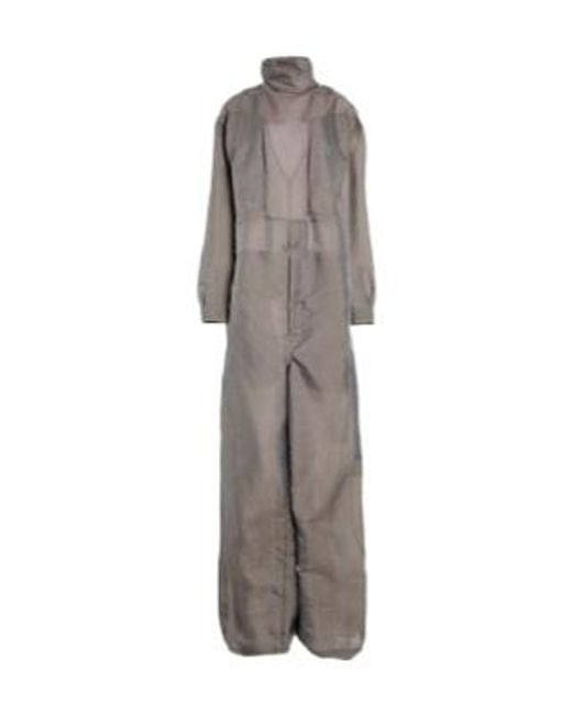 Rick Owens Gray Organza High-Neck Top