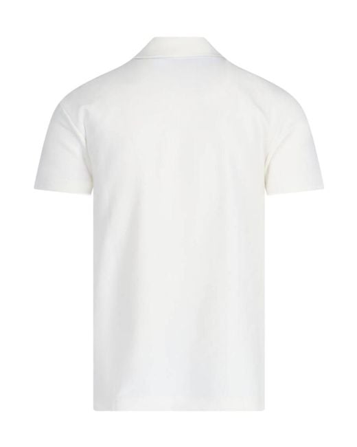 Burberry White Equestrian Knight-Embroidered Polo Shirt for men