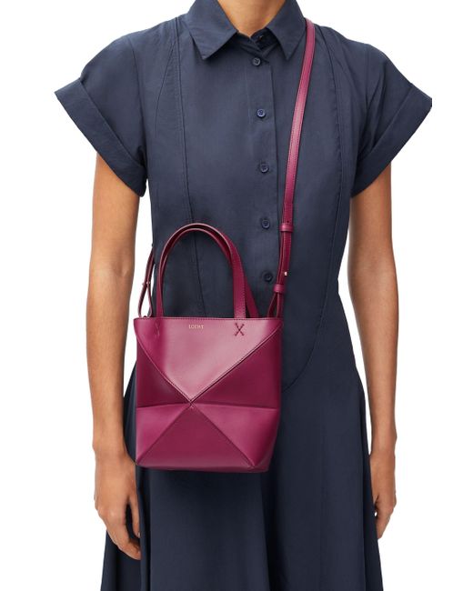 Loewe Purple Mini Puzzle Fold Tote