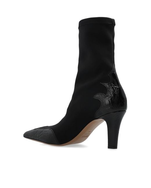 Paris Texas Black 75Mm Belle Western Ankle Boots