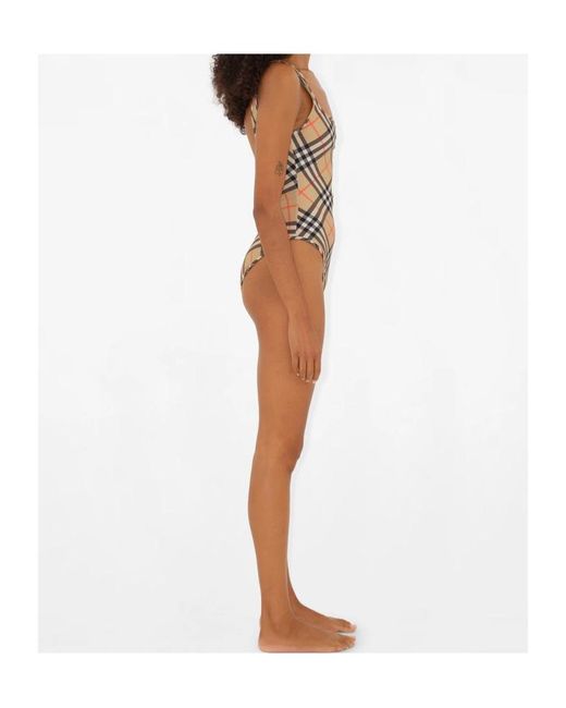Burberry Multicolor Check Pattern One-Piece Swimsuit