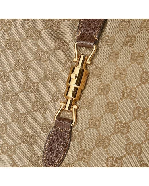 Gucci Brown Monogrammed Horsebit Detailed Tote Bag