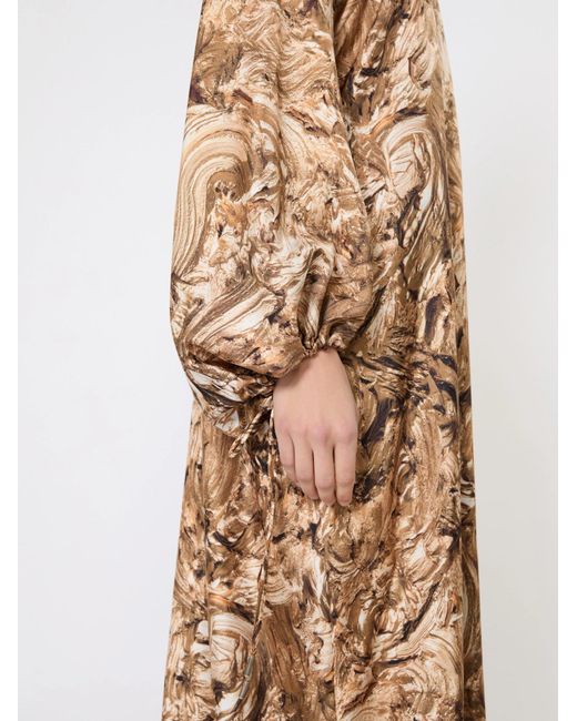 Max Mara Natural Printed Silk Tunic Dress