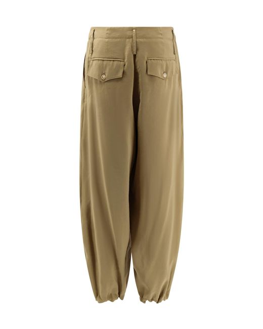 Alysi Green Drawstring Hem Utility Pants