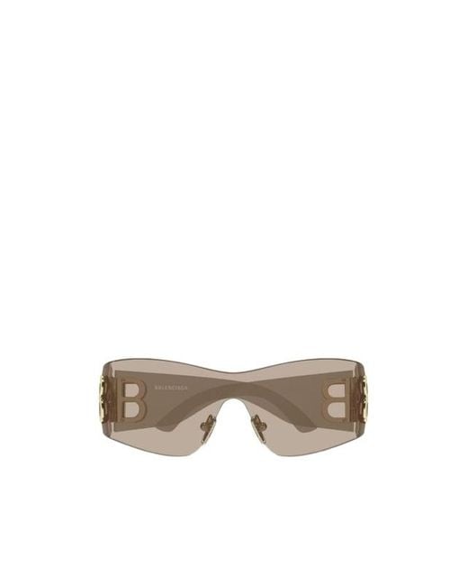 Balenciaga Brown Eyewear Shield Frame Sunglasses