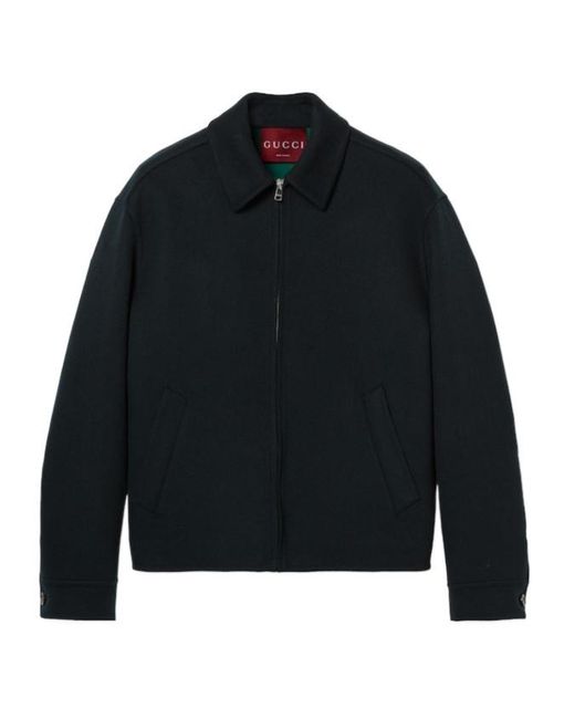 Gucci Black Jacquard Zipper Jacket for men