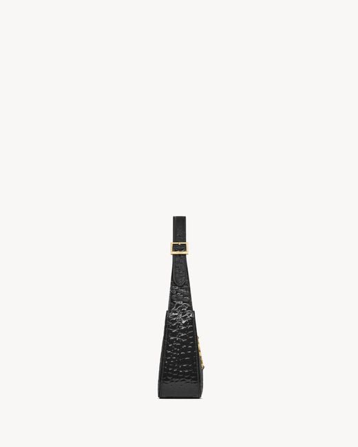 Saint Laurent Black Le 5 À 7 Embossed Shoulder Bag