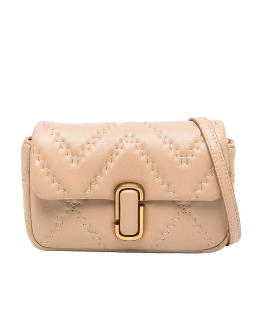 Marc Jacobs Natural Logo Plaque Quilted Shoulder Bag