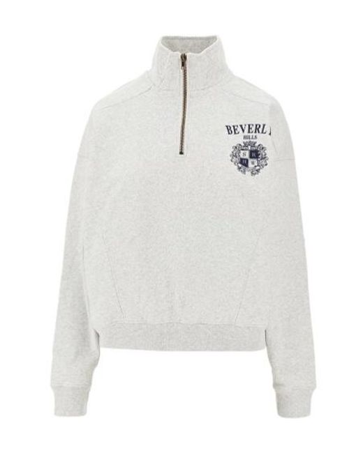 Sporty & Rich White Cotton Logo Sweatshirt