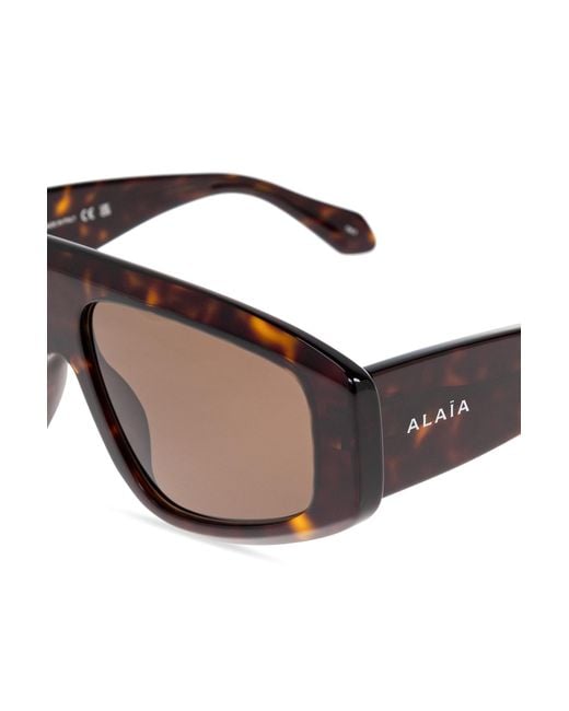 Alaïa Multicolor Tortoiseshell-Effect Mask-Frame Sunglasses