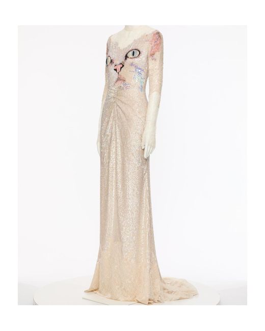 Valentino Natural Sequined Dress