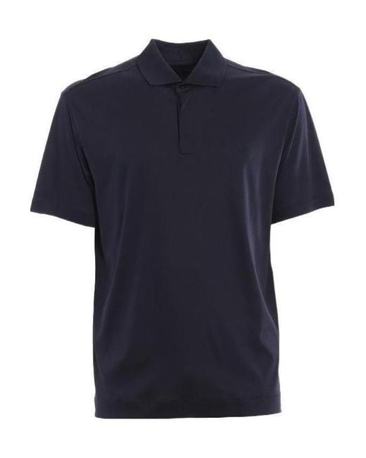 Zegna Blue Short-Sleeved Polo Shirt for men