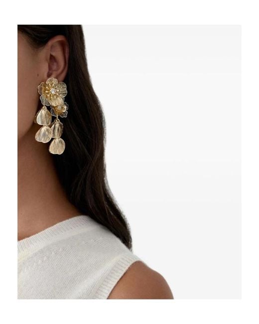 Carolina Herrera Metallic Flower Earrings