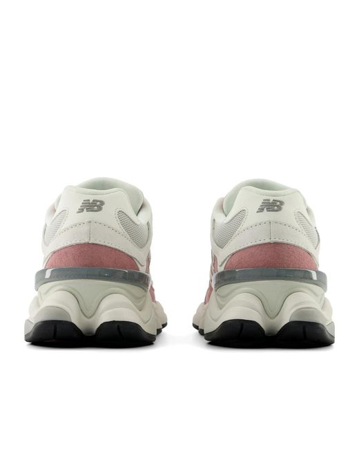 New Balance White 9060 Lace-Up Sneakers for men