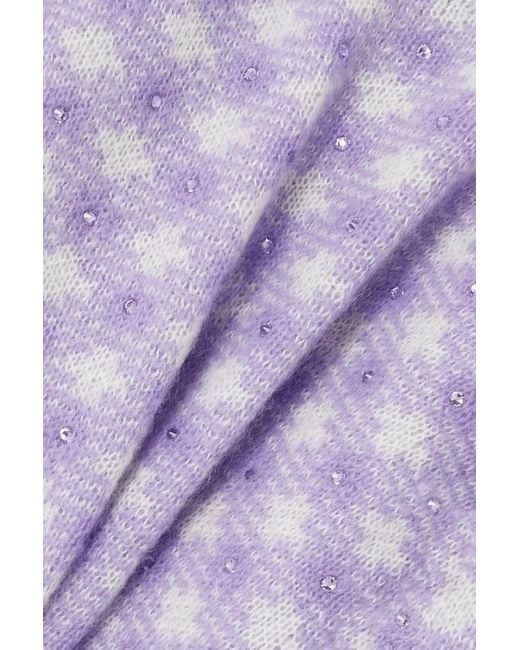 Alessandra Rich Purple Round Neck Sweater