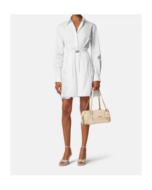 Versace Natural Tag Logo Shoulder Bag
