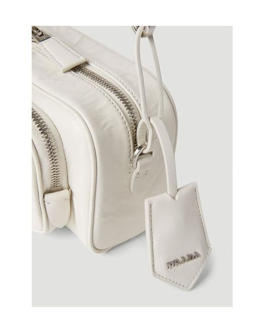 Prada White Logo Shoulder Bag