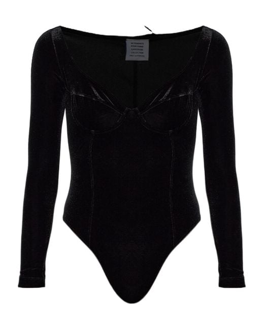 Vetements Black Long-Sleeved Bodysuit