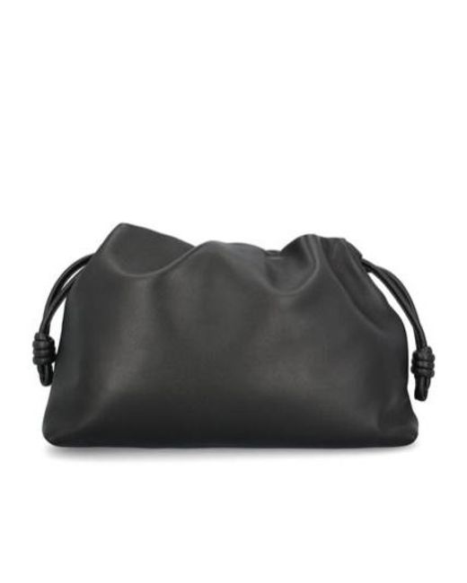 Loewe Black Flamenco Drawstring Purse Bag