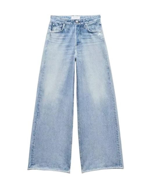 Rag & Bone Blue Wide-Leg Jeans