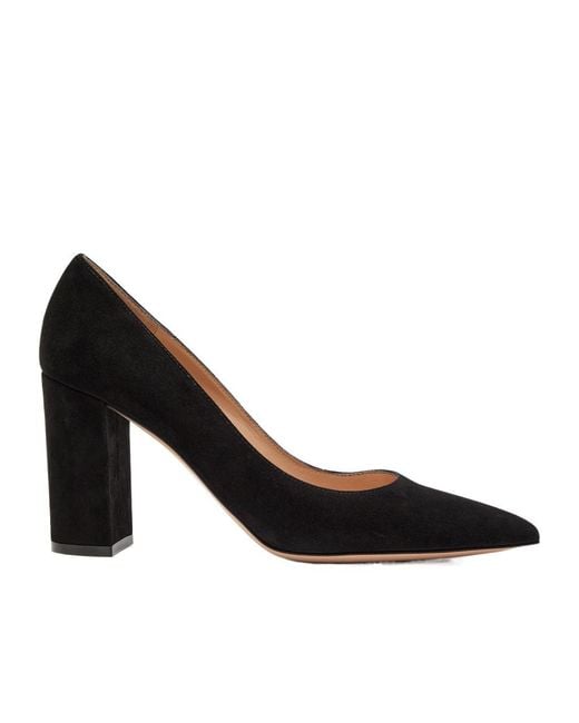 Gianvito Rossi Black Piper 85 Suede Pumps