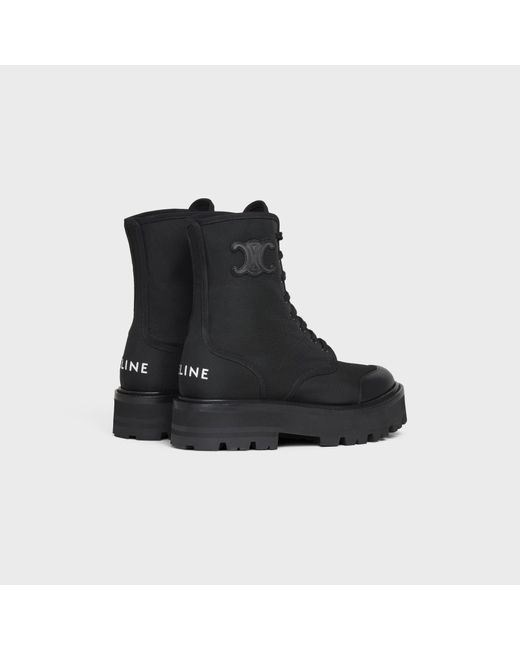 Céline Black Bulky Laced Up Boot