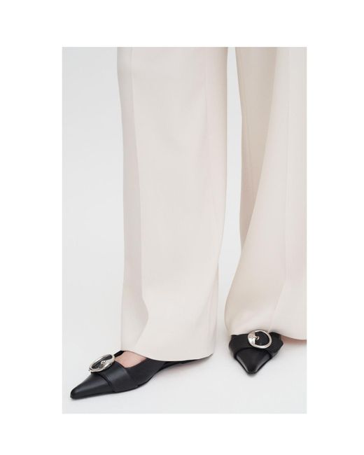 Filippa K White Pleated Wide-Leg Pants