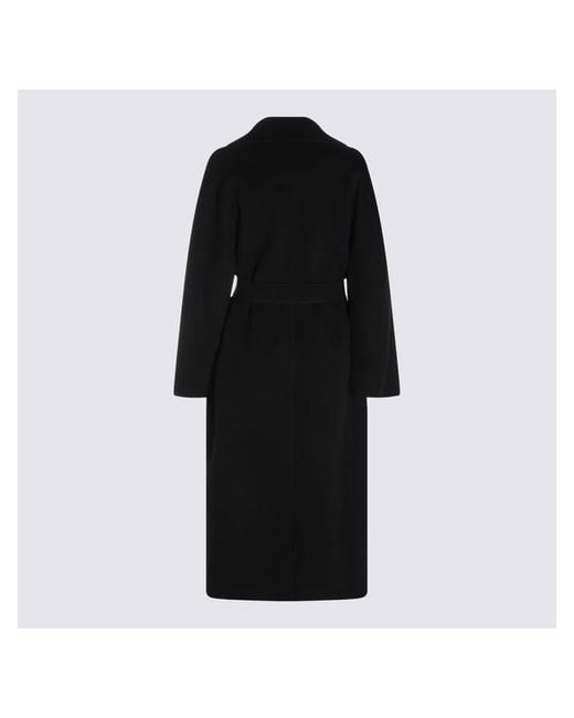 Max Mara Black Belted Wrap Coat