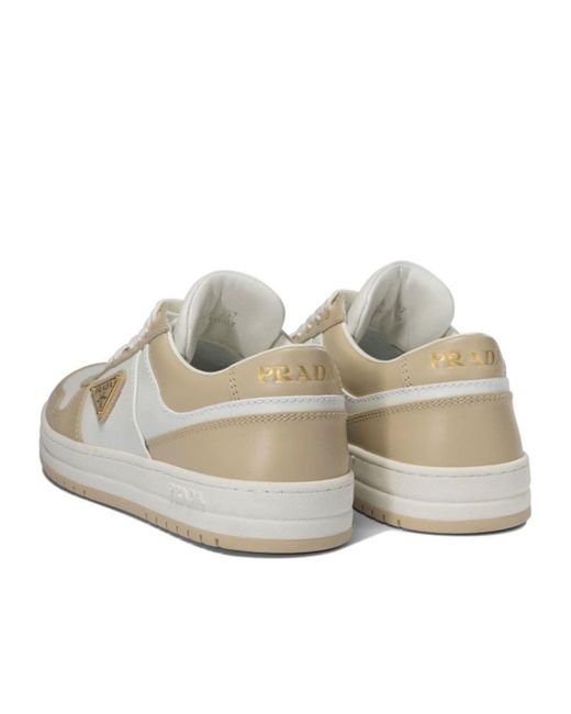 Prada White Downtown Lace-Up Sneakers