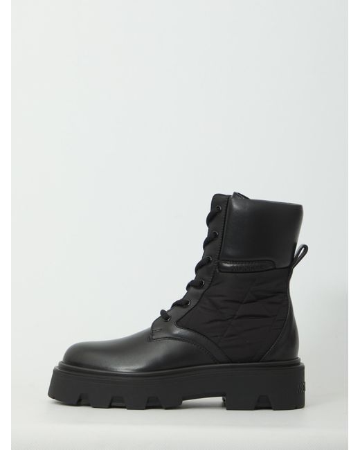 Moncler Black Lace-Up Ankle Boots