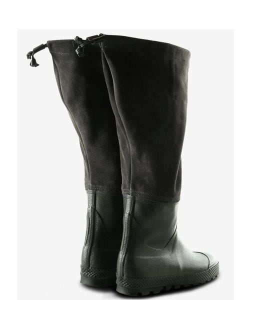 Rier Black Panelled Velour Rain Boots for men