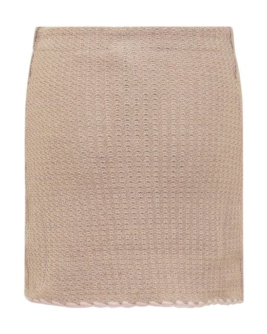 Cormio Natural Chiara Buttoned Mini Skirt