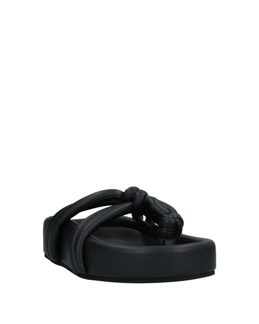 MM6 by Maison Margiela Black Solid-Color Flip-Flops