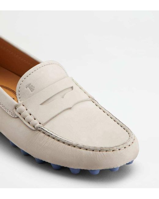 Tod's Gray Round Toe Flat Shoes