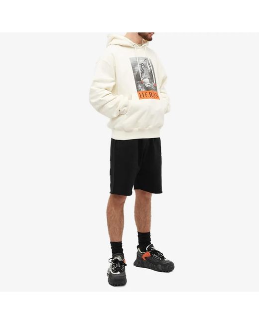 Off-White c/o Virgil Abloh Black Logo-Print Cotton Track Shorts for men