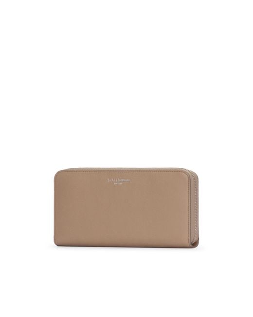 J&m Davidson Natural Zip-Around Leather Wallet