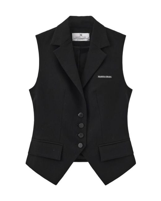 Marissa Chiara Black Single-Breasted Vest