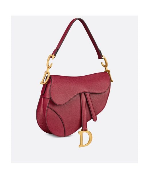 Dior Red Saddle Bag With Strap
