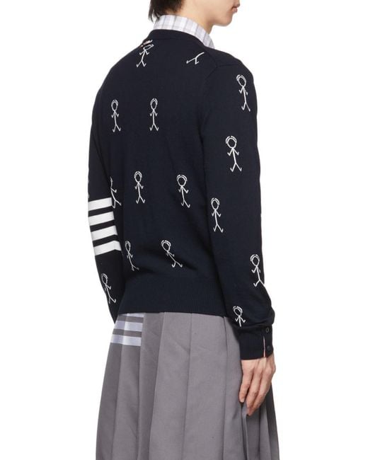 Thom Browne Blue Mr Thom Icons Jumper for men