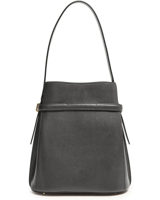 Totême Black Belted Leather Bucket Bag