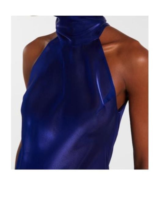 Galvan Purple Sienna Semi-Sheer Organza Gown
