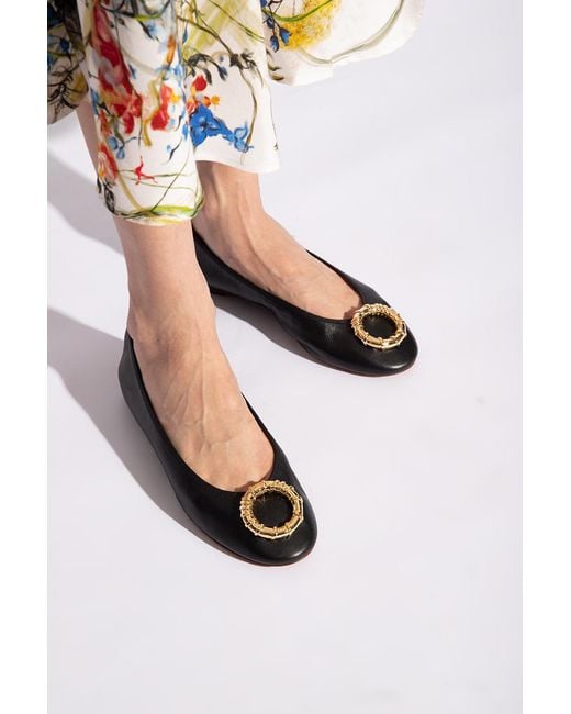 Lanvin Black Round Toe Slip-On Ballerina Shoes