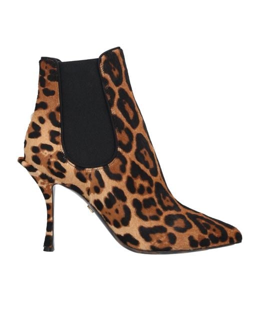 Dolce & Gabbana Brown Leopard-Print Chelsea Boots