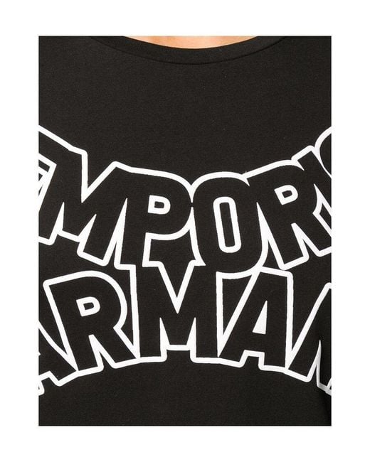 Emporio Armani Black Enlarged Logo Print T-Shirt