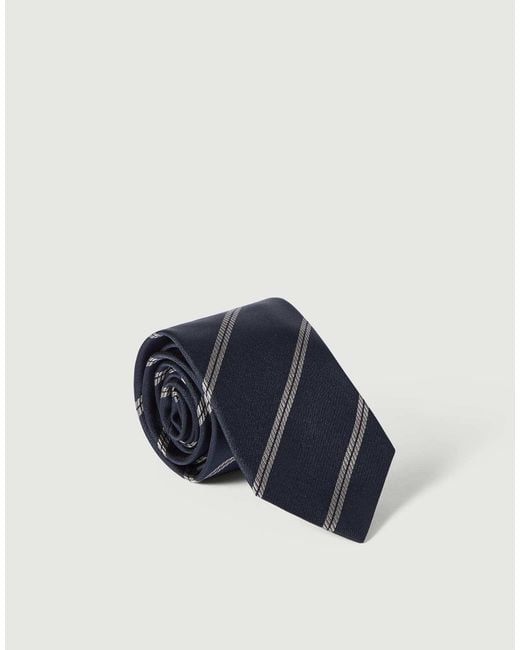 Brunello Cucinelli Blue Striped Tie for men