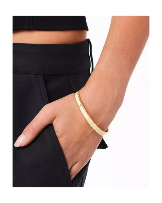 Marc Jacobs White The Medallion Scalloped Logo Detailed Bracelet