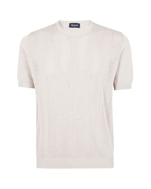 Drumohr White Mesh-Panel T-Shirt for men